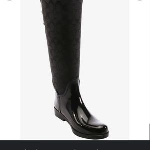 Coach black rain boots